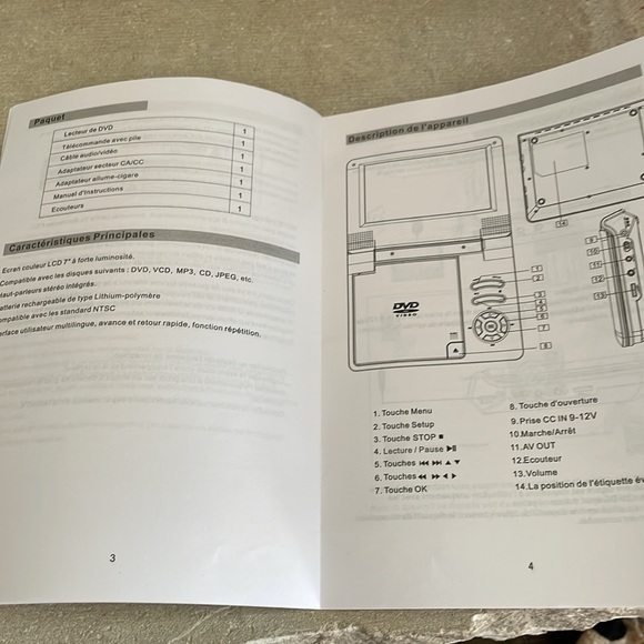 Sylvania Portable DVD Player CD Video/Audio SDVD7014 7" LCD Screen Remote Power - Picture 13 of 14